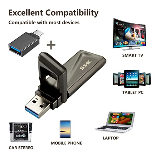 SSK 1TB USB-C SSD with USB Adapter