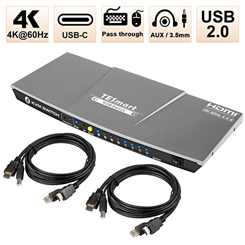 KEEPXYZ 4K USB-C HDMI KVM Switch, 4 in 1