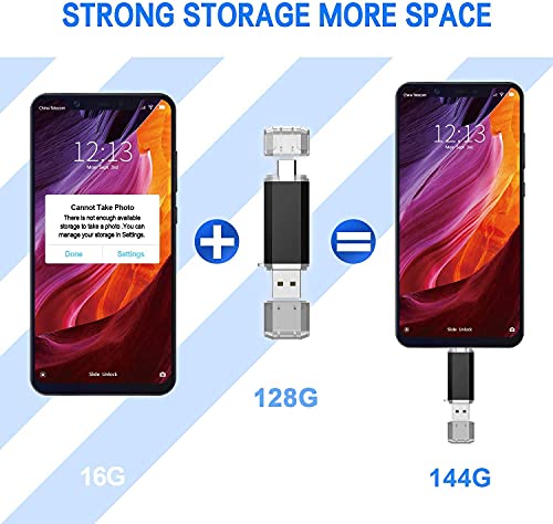128GB USB C Memory Stick, RAOYI USB C Flash Drive USB 3.0 Stick High Speed USB C Drive Type C Dual OTG Pen Drive for TV, Car, Smartphones, PC, Laptop, Chromebook, MacBook Pro (Black)