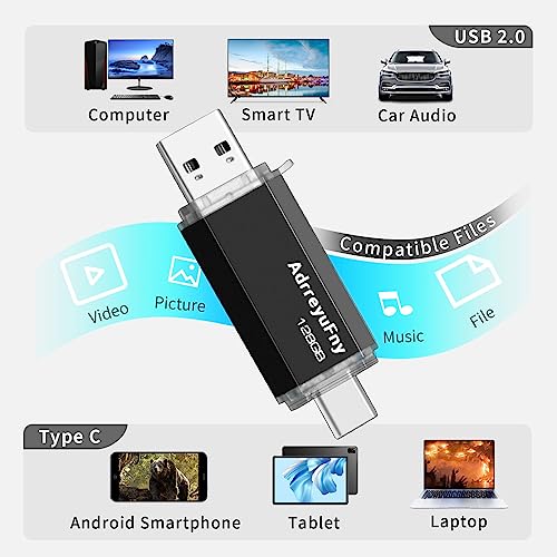 128GB USB-C Flash Drive with LED Light