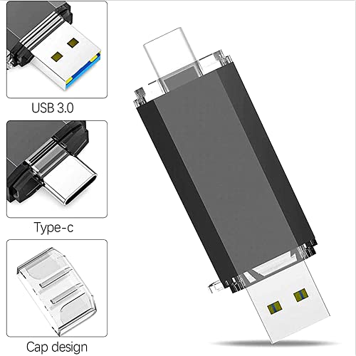 128GB USB C Memory Stick, RAOYI USB C Flash Drive USB 3.0 Stick High Speed USB C Drive Type C Dual OTG Pen Drive for TV, Car, Smartphones, PC, Laptop, Chromebook, MacBook Pro (Black)
