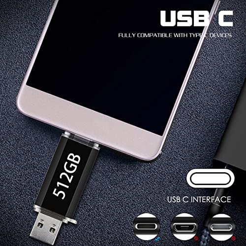 512GB 2-in-1 USB-C Flash Drive with Keychain