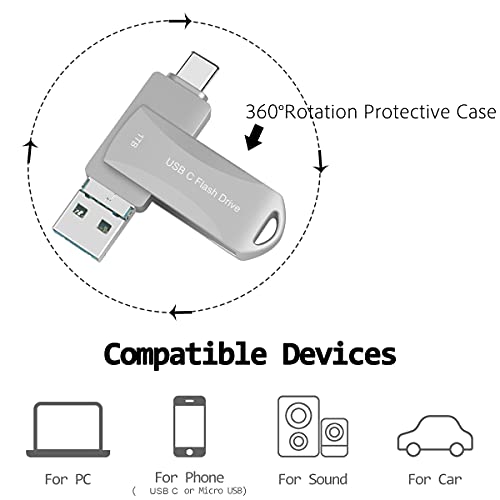 1TB USB-C Flash Drive for Phones and PCs