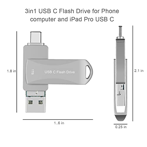 1TB USB-C Flash Drive for Phones and PCs