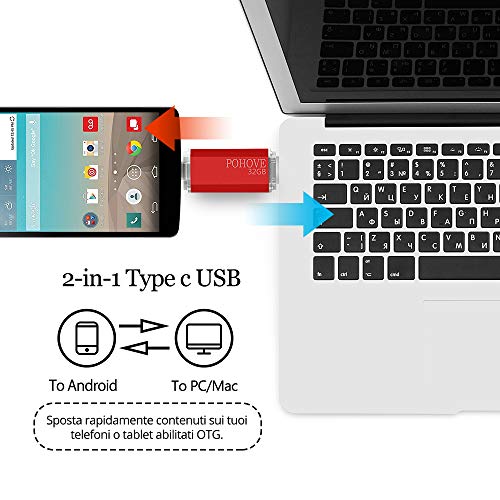 POHOVE 32GB USB-C Flash Drive and Memory Stick