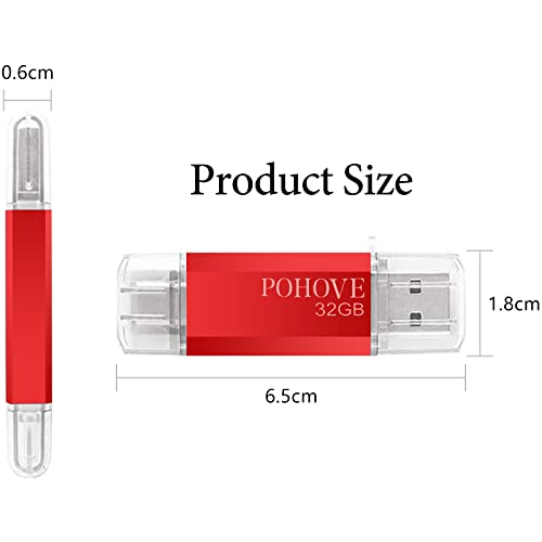 POHOVE 32GB USB-C Flash Drive and Memory Stick