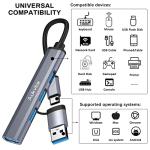 Aukvite 4-Port USB C Hub for Fast Data Transfer