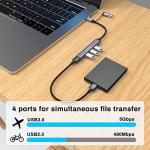 Aukvite 4-Port USB C Hub for Fast Data Transfer