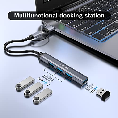 Aukvite 4-Port USB C Hub for Fast Data Transfer