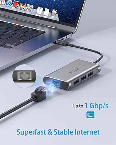 8-in-1 USB C Hub with 4K HDMI and Ethernet