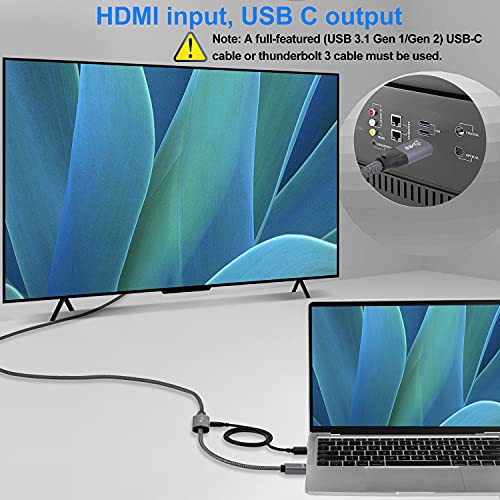 HDMI to USB-C Adapter with Micro USB Power