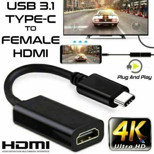 USB-C to HDMI 4K Adapter for Chromebook/Laptop/Game