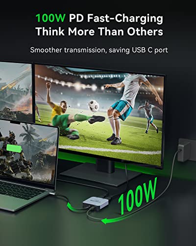 Cakitte 3-in-1 USB-C to Dual HDMI Adapter
