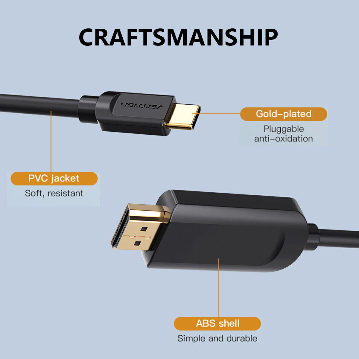 4K USB-C to HDMI Cable Adapter for Devices