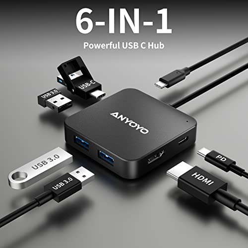 6-in-1 USB-C Hub with 4K HDMI & 100W PD