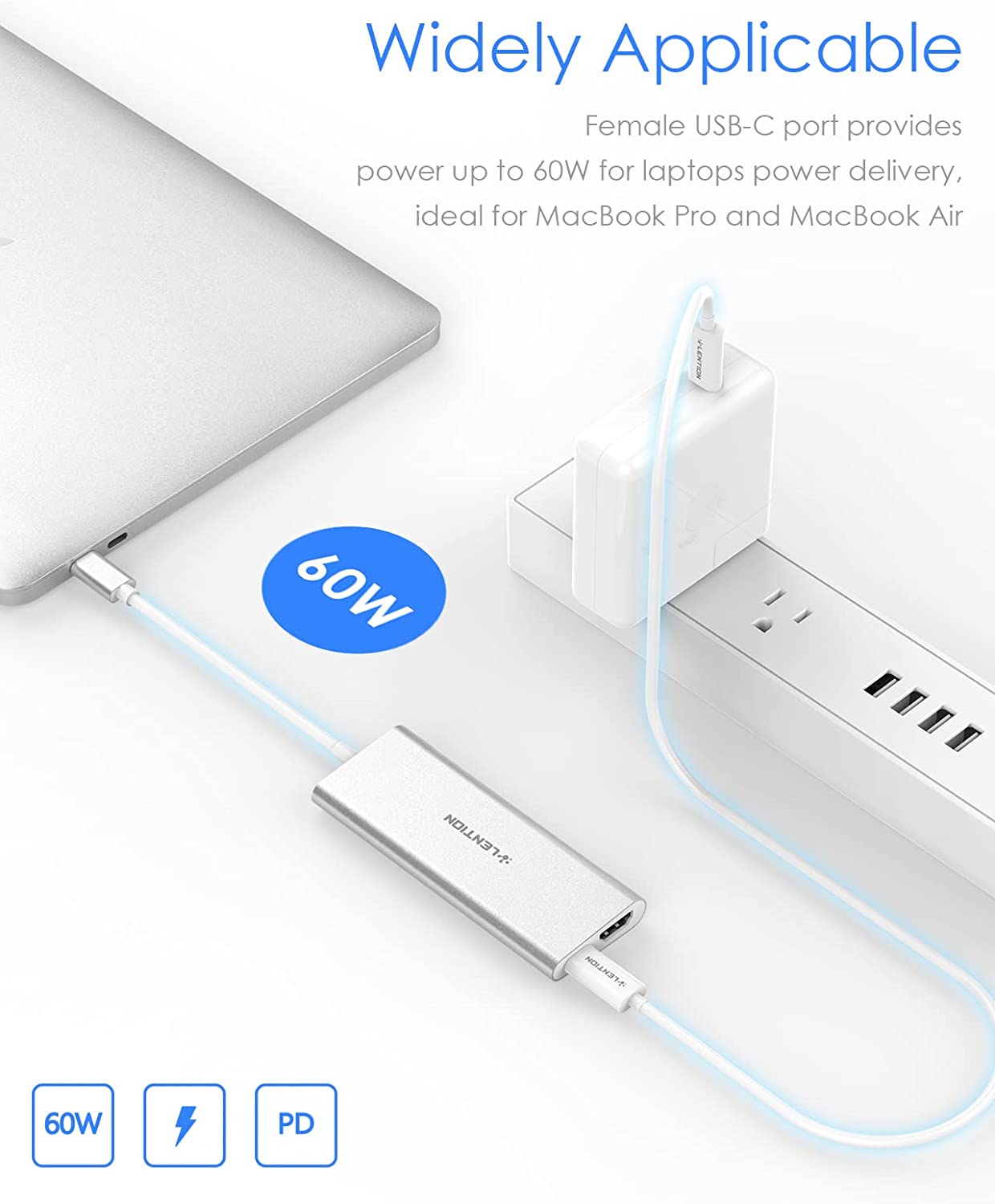 Lention USB-C Multiport Adapter with 4K HDMI