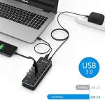 RSHTECH 7-Port USB C Hub with Switches