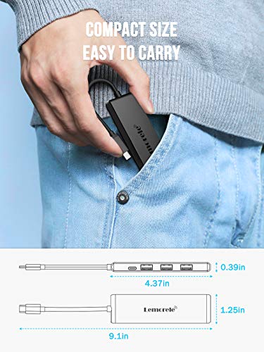 Lemorele 6-in-1 USB-C Hub with 4K HDMI