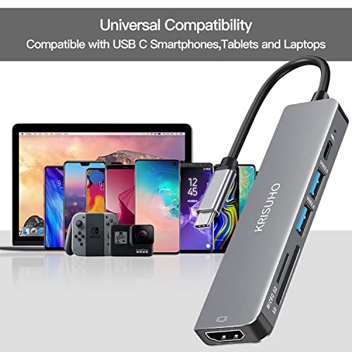 6-in-1 USB-C Hub with HDMI and Card Reader