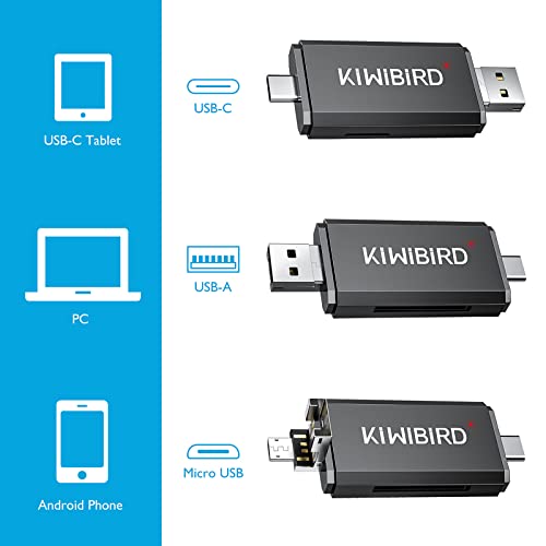 KiWiBiRD USB-C SD/Micro SD Card Reader