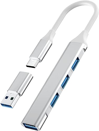 4-Port USB-C Hub with Adapter, Ultra-Slim