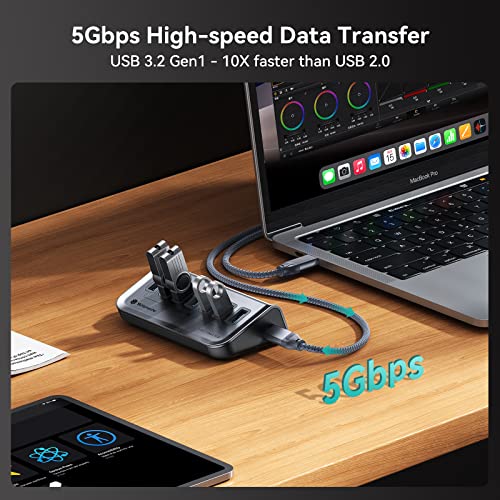 7-Port USB 3.0 Hub with USB-C Adapter