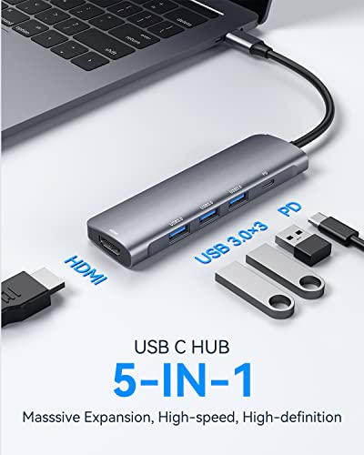 Ablewe 5-in-1 USB-C Hub with HDMI & USB 3.0