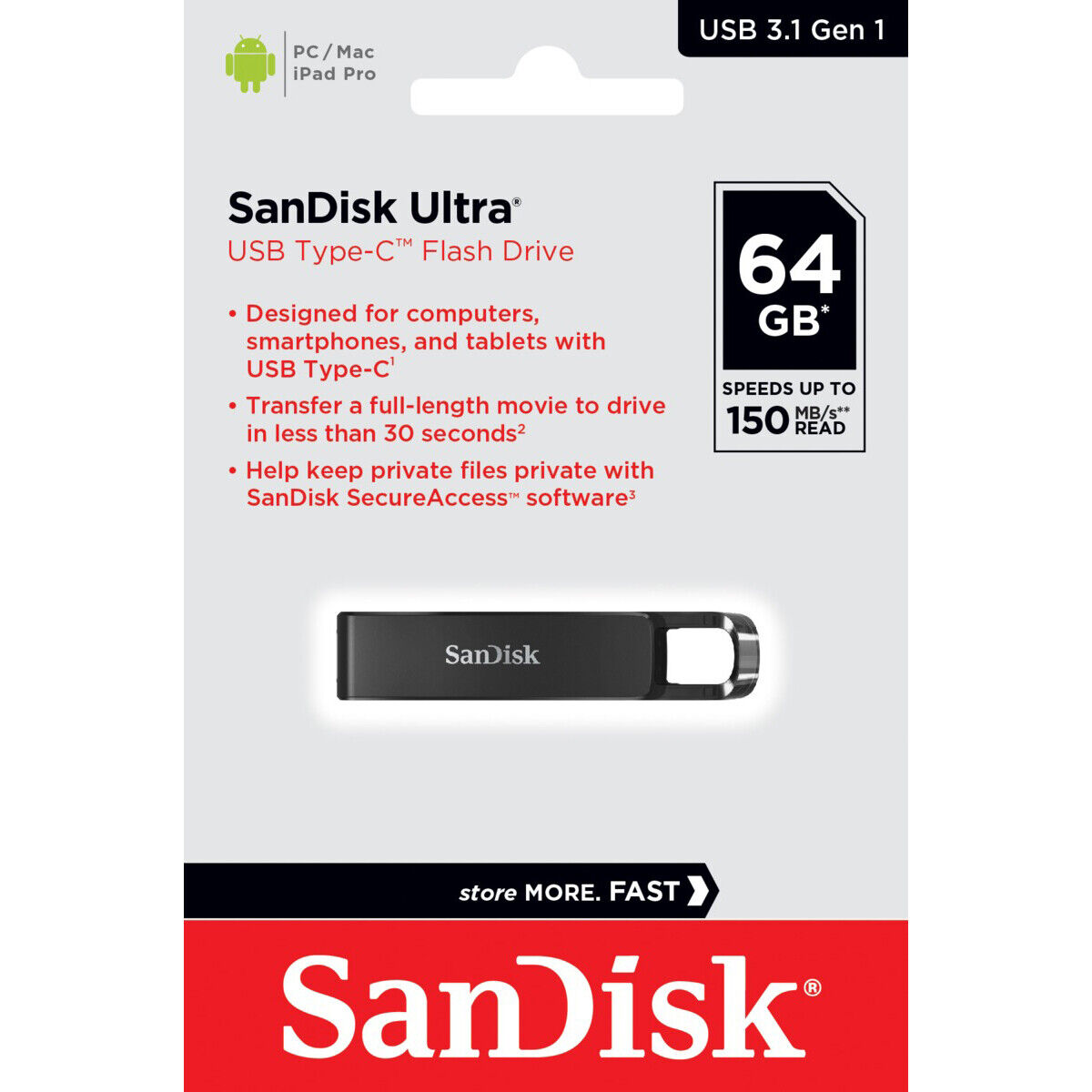 SanDisk 64GB Ultra USB-C Flash Drive