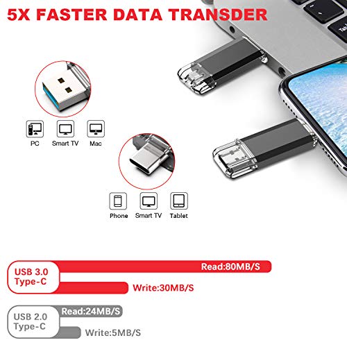 Sanfeya 64GB USB-C Dual OTG Flash Drive