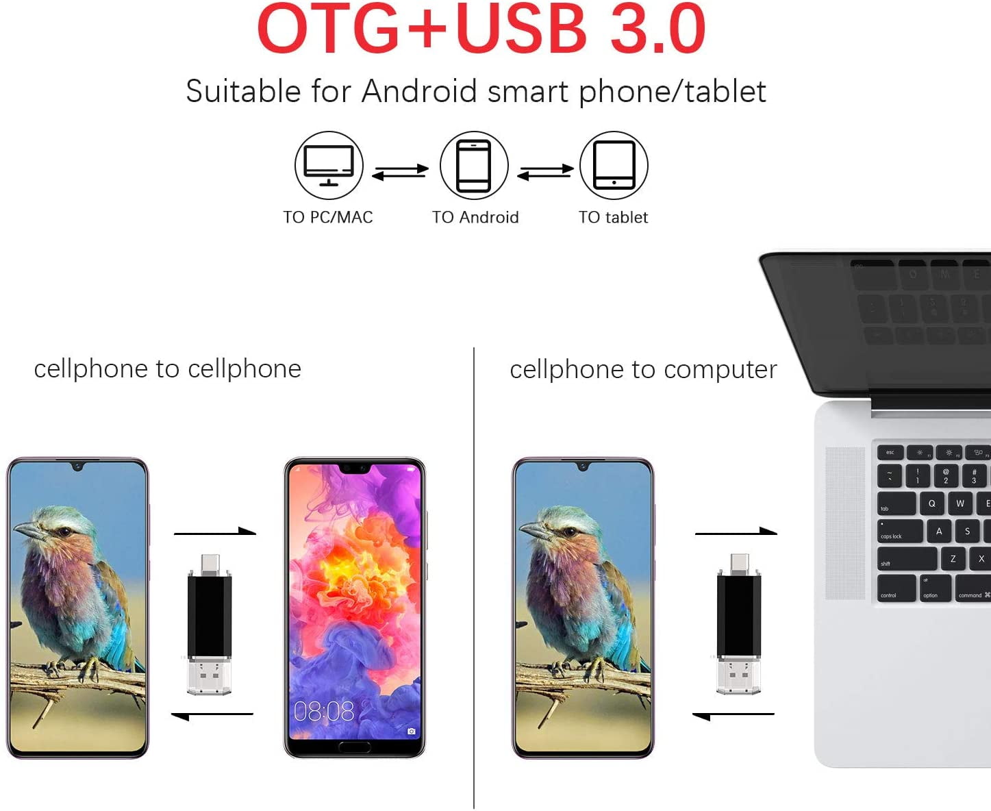 Kootion 64GB Dual Connector USB-C Flash Drive