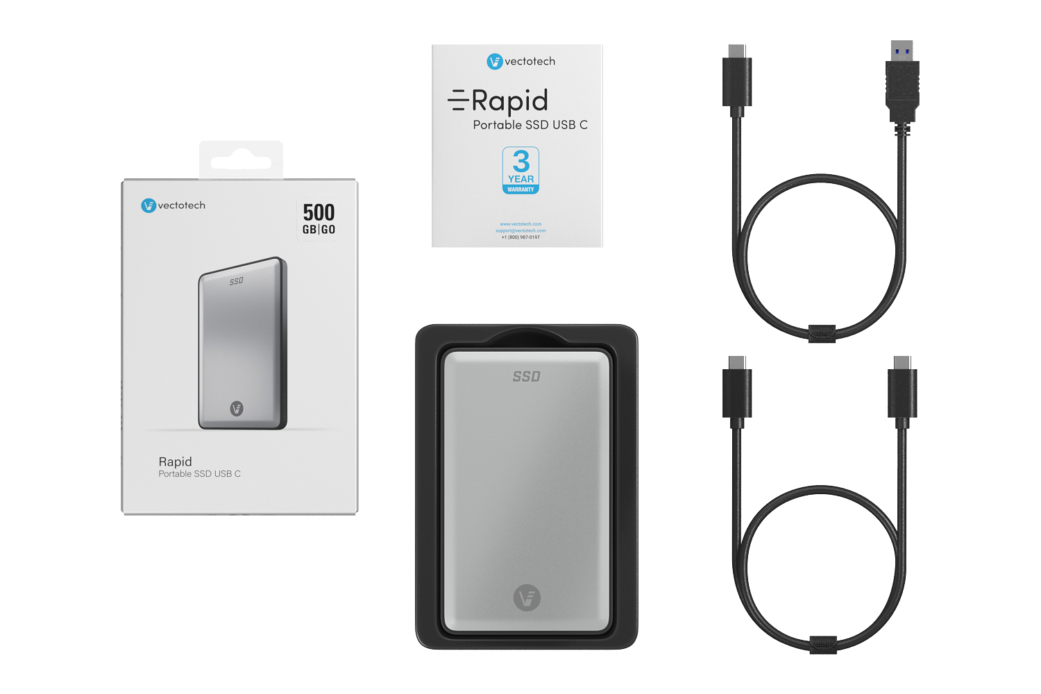 VectoTech 1TB USB-C Portable External SSD