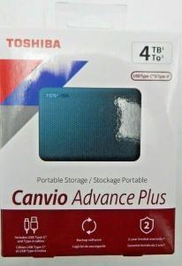 Toshiba Canvio Advance Plus 4TB USB 3.0 Drive