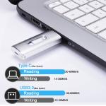 TOPESEL 128GB USB-C and USB-A Flash Drive