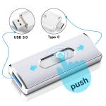 TOPESEL 128GB USB-C and USB-A Flash Drive
