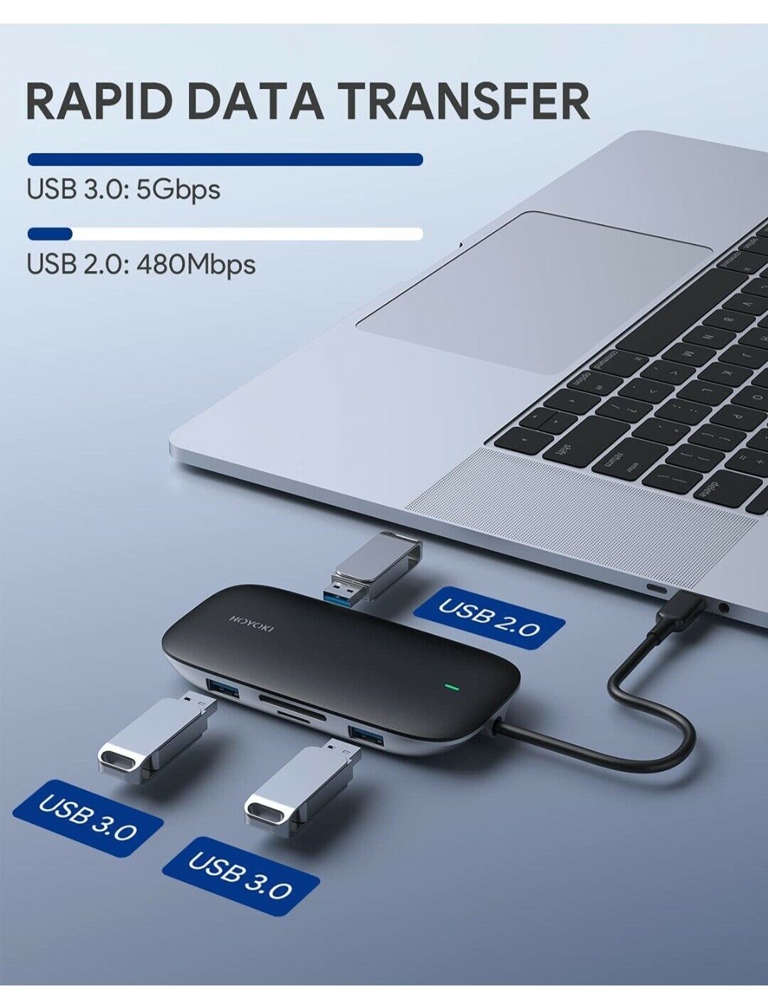 HOYOKI 8-in-1 USB-C Hub with HDMI and Ethernet