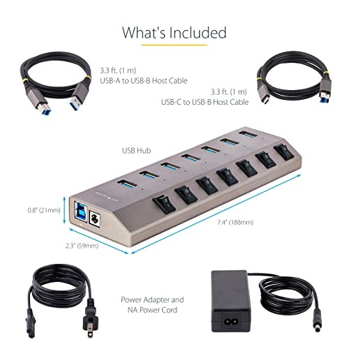 StarTech 7-Port USB-C Hub with Switches