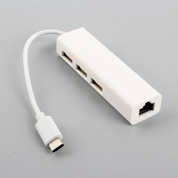 USB-C 3-Port Hub with Ethernet Adapter