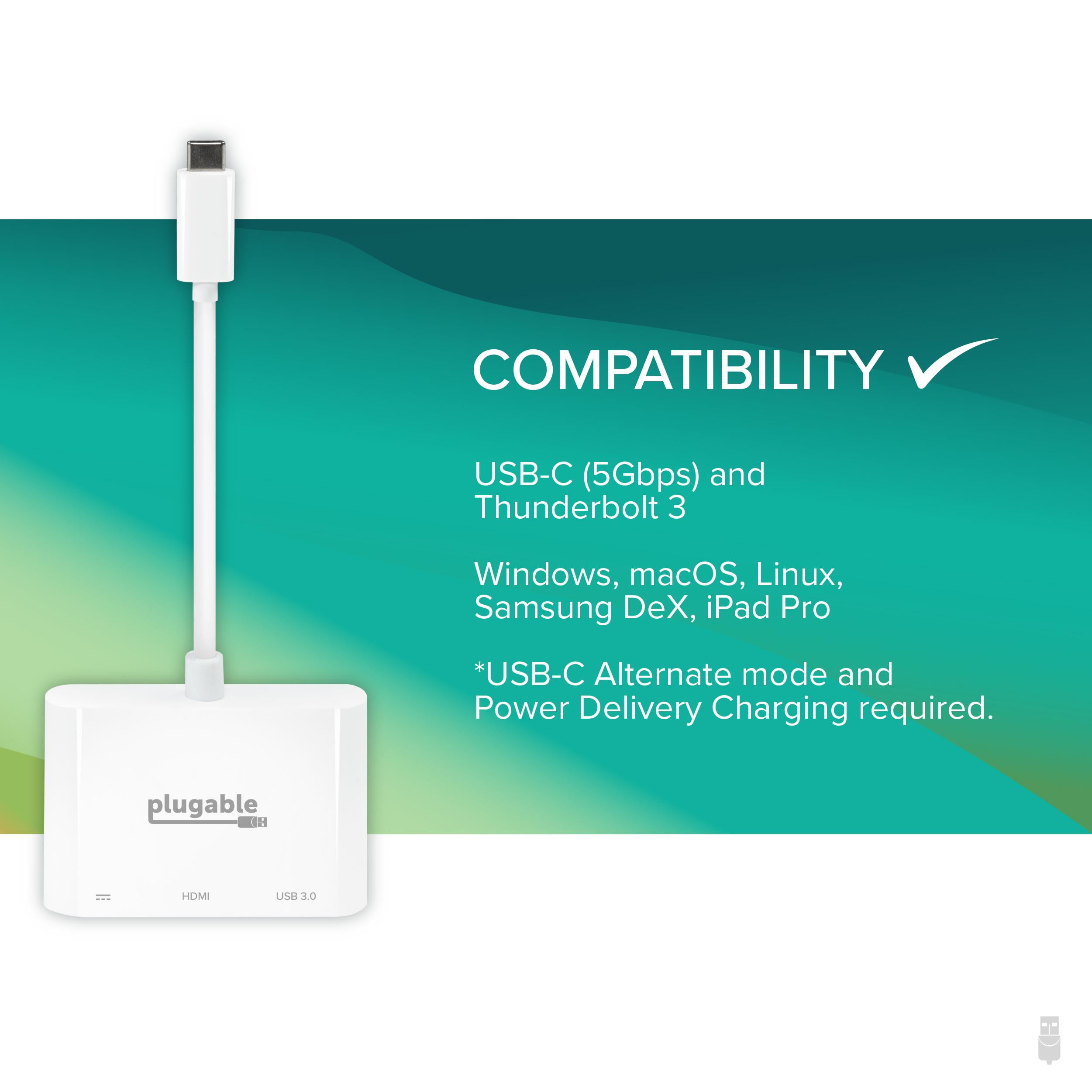 Plugable 3-in-1 USB-C to HDMI Adapter