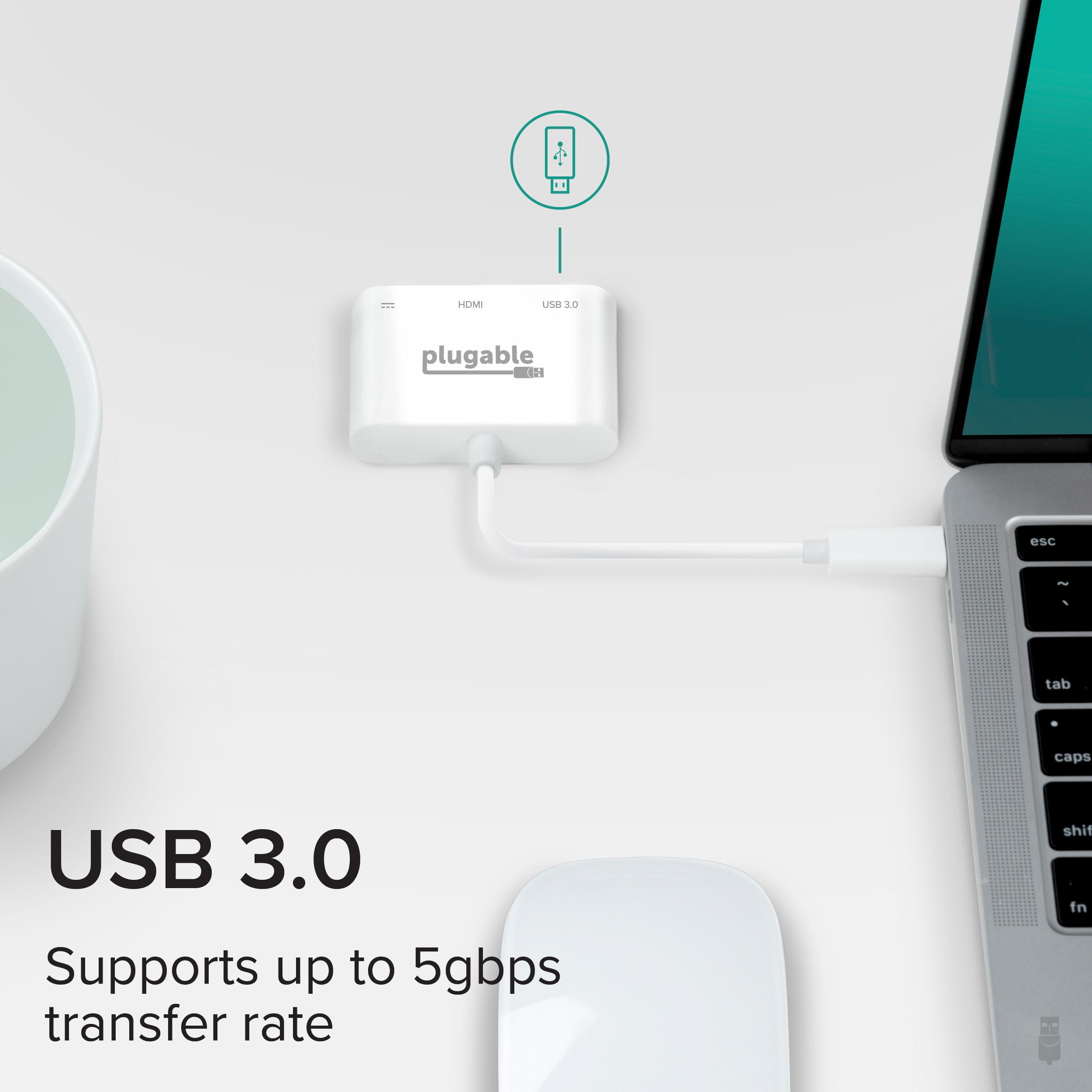 Plugable 3-in-1 USB-C to HDMI Adapter