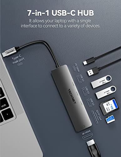 TECKNET 7-in-1 USB-C Multiport Hub Adapter