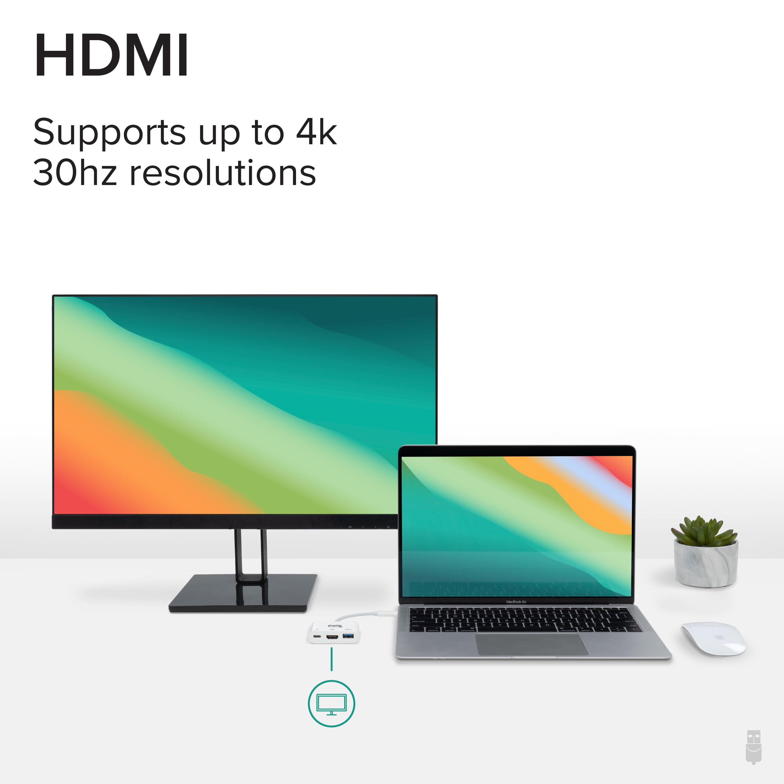 Plugable 3-in-1 USB-C to HDMI Adapter