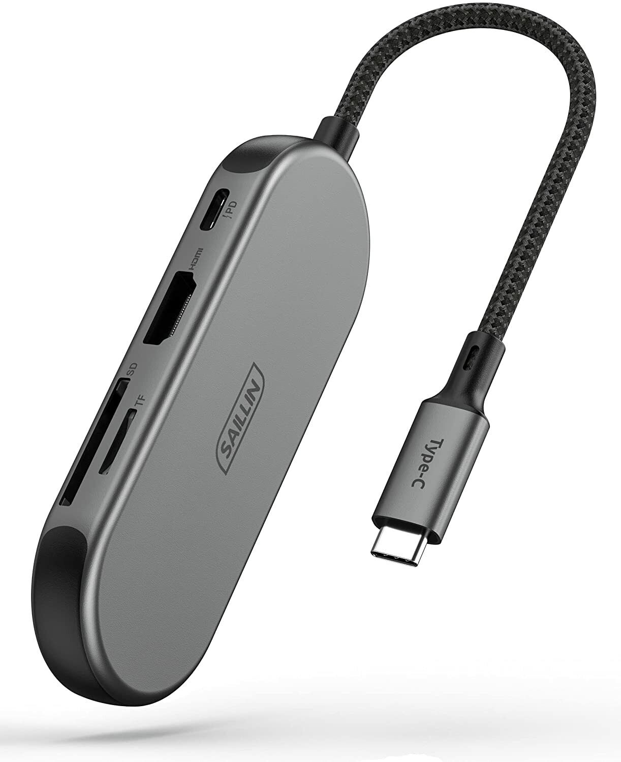 SAILLIN 7-in-1 USB-C Hub with 3 USB Ports