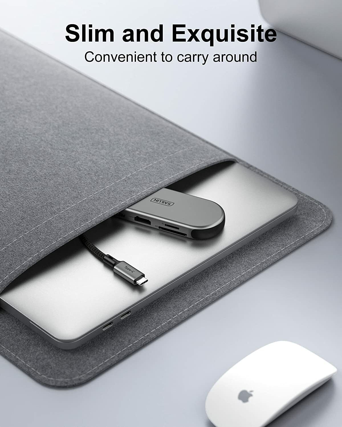 SAILLIN 7-in-1 USB-C Hub with 3 USB Ports