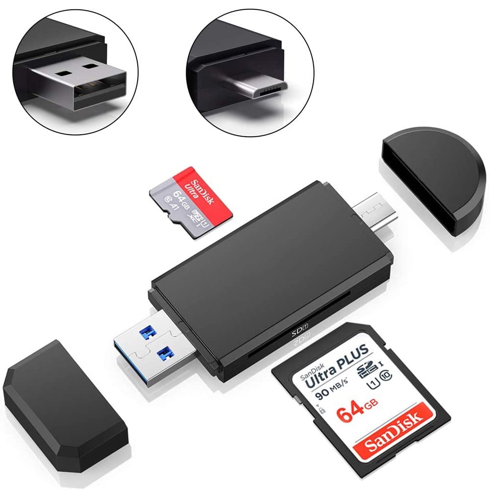 USB-C Memory Card Reader with OTG Adapter