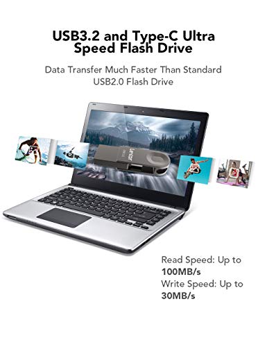 Lexar 128GB USB-C Flash Drive with Swivel Design