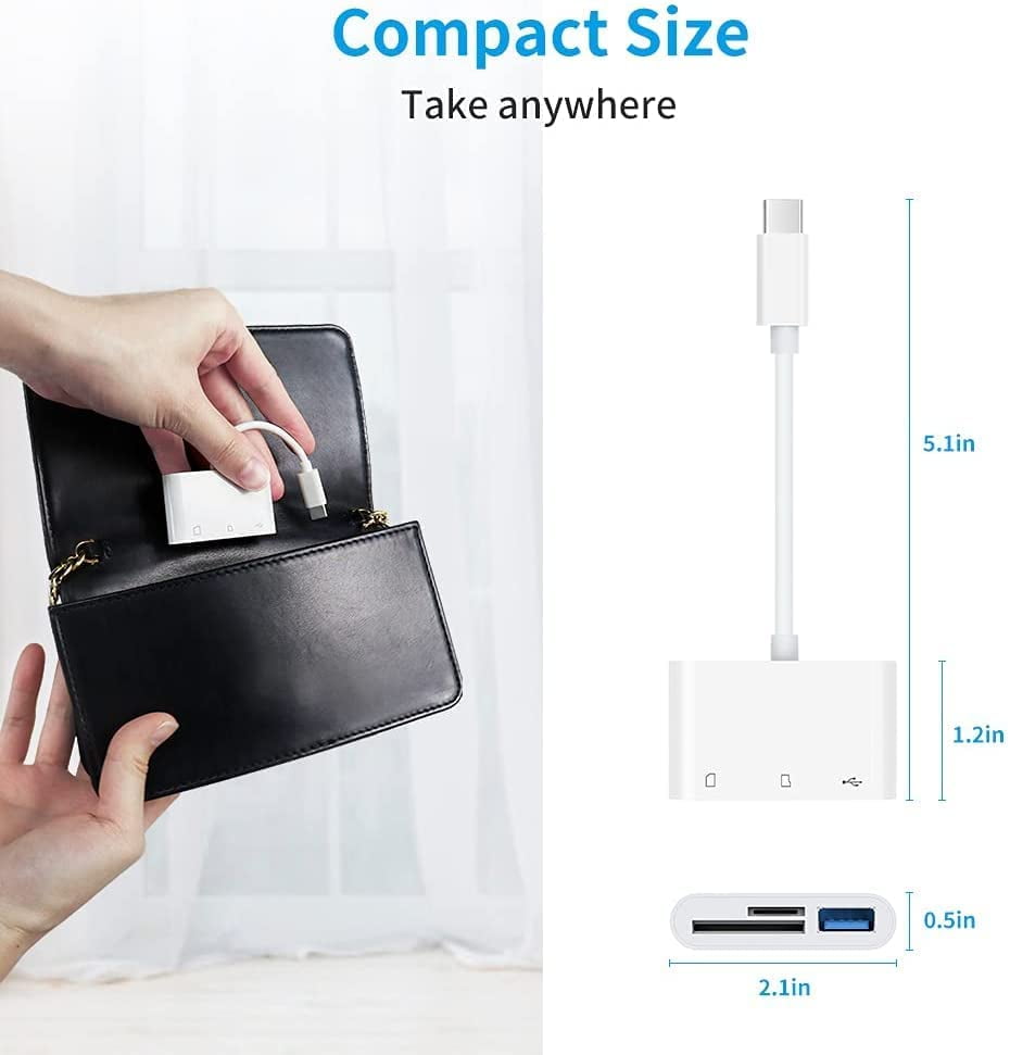 3-in-1 USB-C to SD Card Reader Adapter