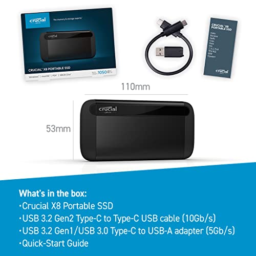 Crucial X8 1TB Portable USB-C SSD
