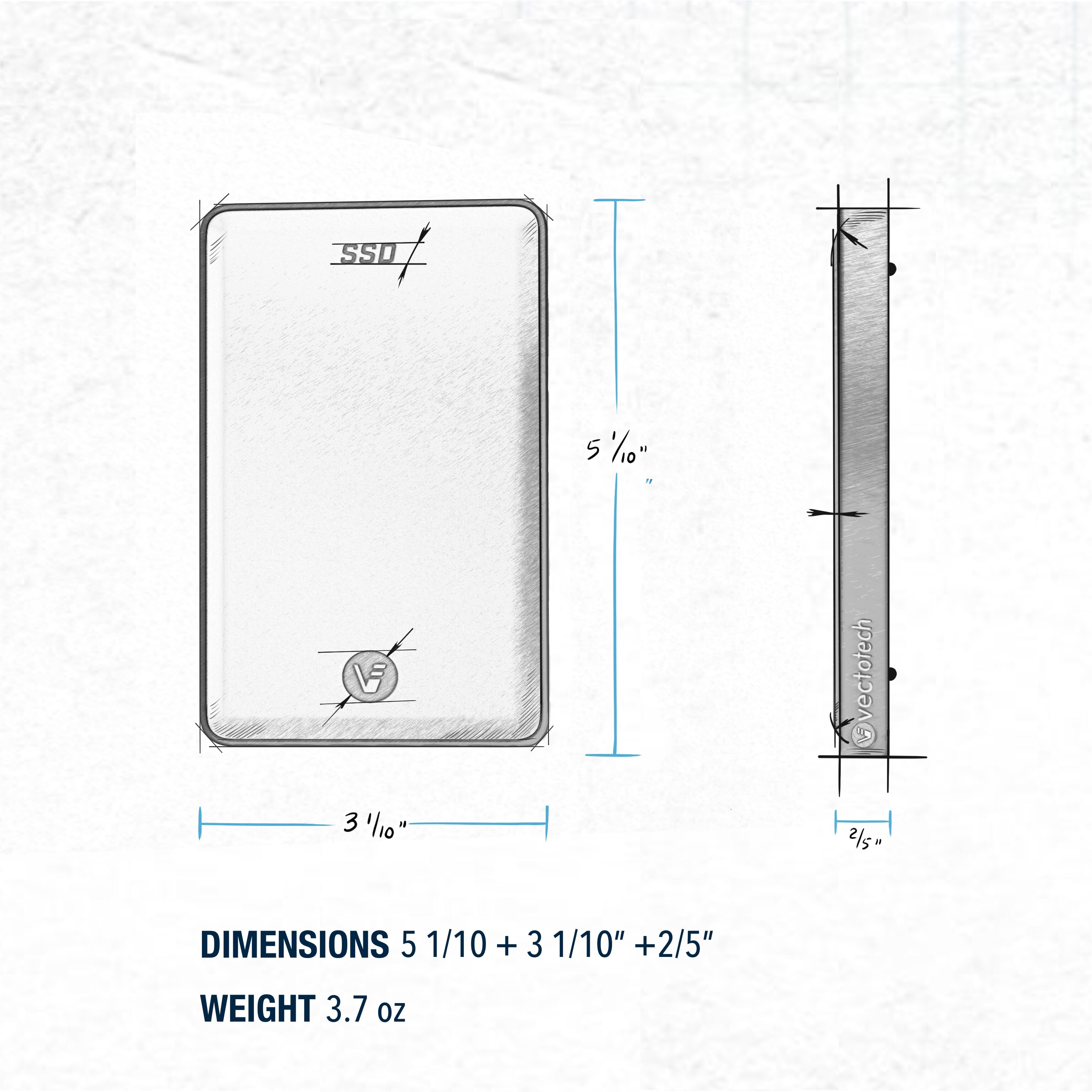 VectoTech 8TB USB-C Portable Solid State Drive