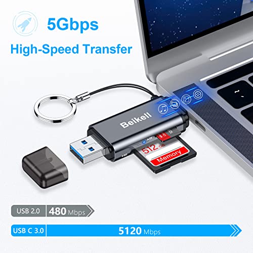 Beikell 2-in-1 USB-C SD Card Reader