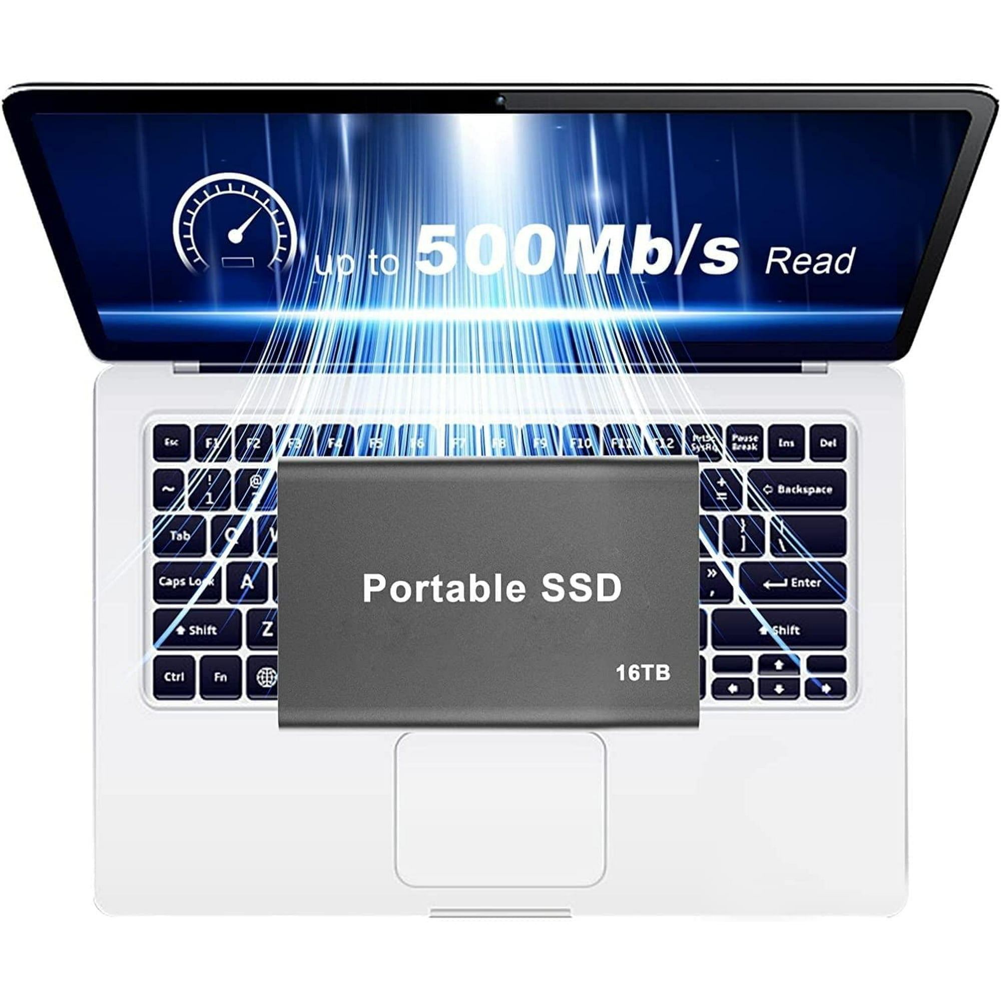 16TB Portable SSD Hard Drive with USB-C